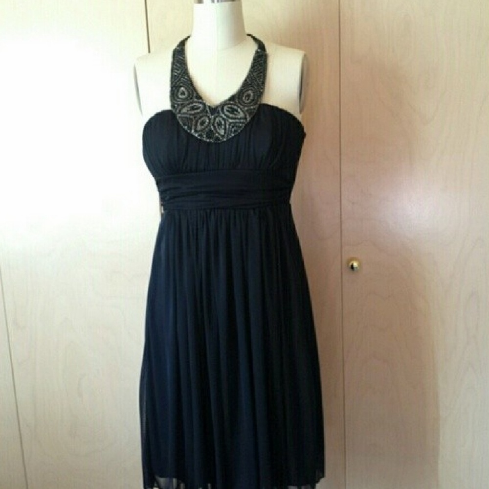 DAVID'S BRIDAL Dress Medium Black Women's Halter